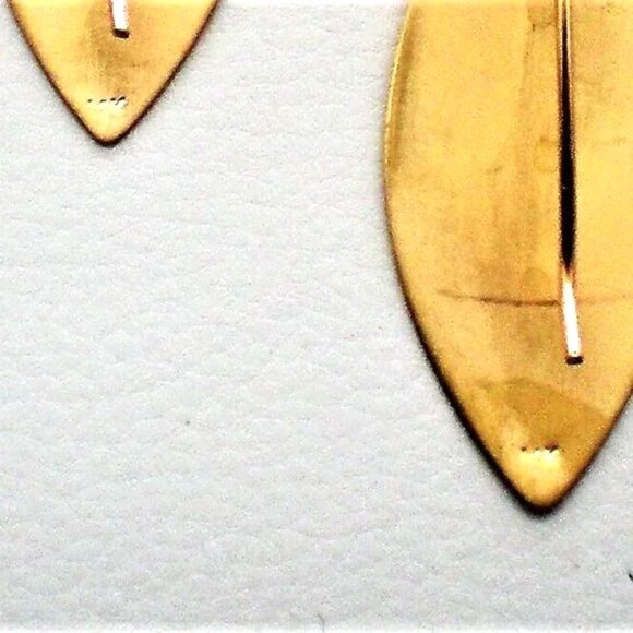 Vintage LARGE HEAVY 1 11/16" LONG 14K Yellow Gold Dangle Drop Pierced EARRINGS - Picture 6 of 7